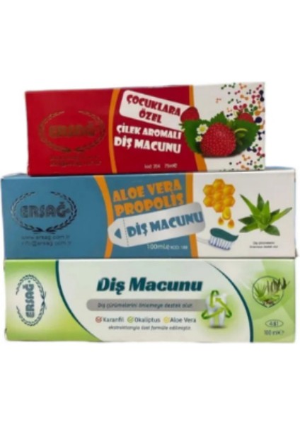 Ersağ Diş Macun 3 Lü Set 275 ml
