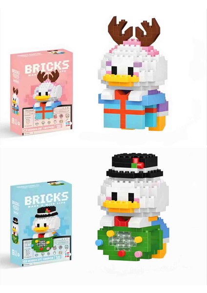 DEK Toy Store Yeni Yıl Özel Seri Donald Duck ve Daisy Duck Figür 3D Puzzle Yap-Boz Yapı Blokları