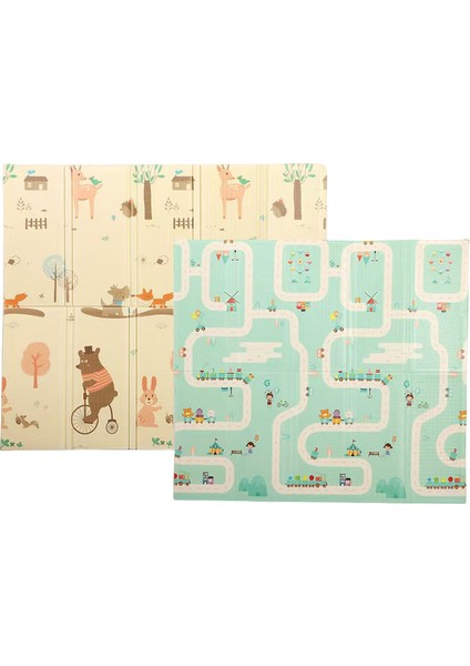 Katlanabilir Büyük Çift Taraflı Yürümeye Başlayan Çocuklar Için Oyun Matı 200 x 180 x 1,5 cm (Yurt Dışından)