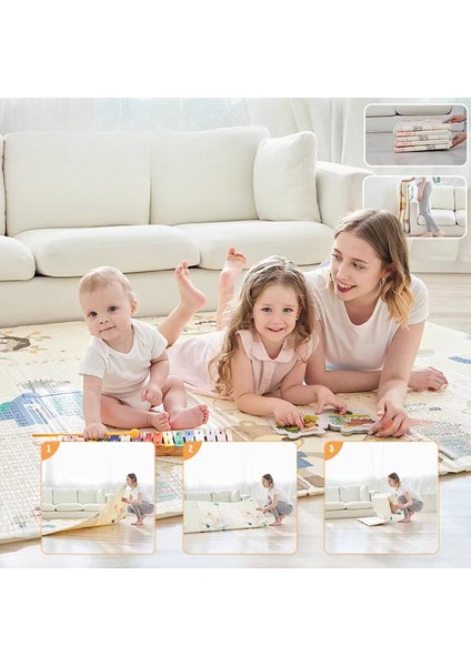 Katlanabilir Büyük Çift Taraflı Yürümeye Başlayan Çocuklar Için Oyun Matı 200 x 180 x 1,5 cm (Yurt Dışından) indirimleri