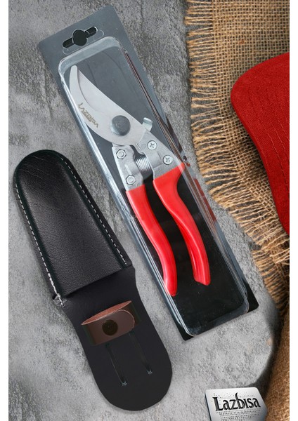 Lz-K8 Budama Makası Bağ Makası ve Deri Kılıfı 2 Li Set