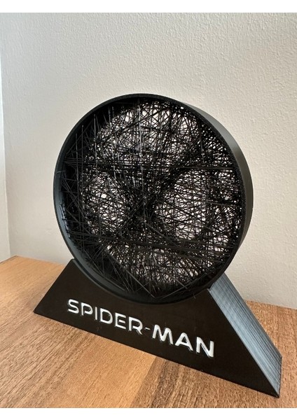 Spider Man Çizgisel Dekor – Sanatsal Siyah Masaüstü Biblo
