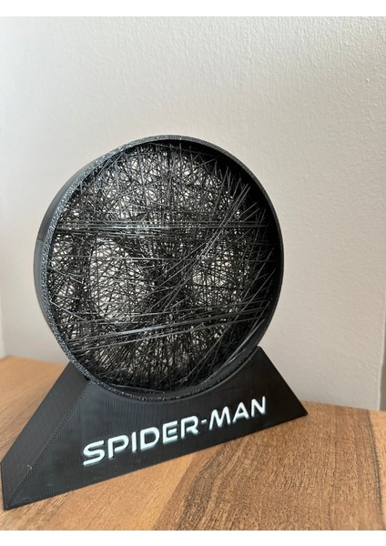 Spider Man Çizgisel Dekor – Sanatsal Siyah Masaüstü Biblo