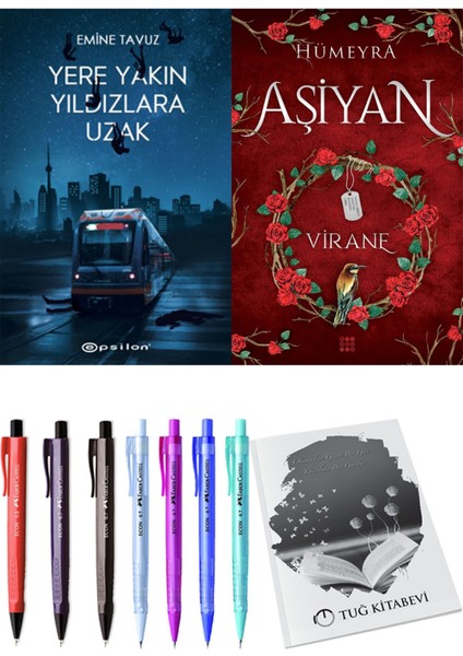 Aşiyan 1 Virane ve Epsilon Yayınevi Yere Yakın Yıldızlara Uzak Emine Tavuz 2li Set + Hediyeli