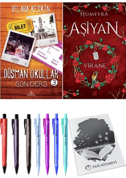 Aşiyan 1 Virane ve Ephesus Yayınları Düşman Okullar 3 Dilara Keskin 2li Set + Hediyeli