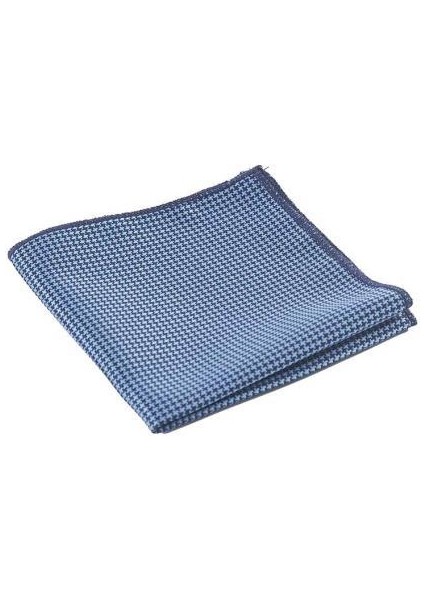 Lacivert Mavi Desenli Kravat Mendil Set