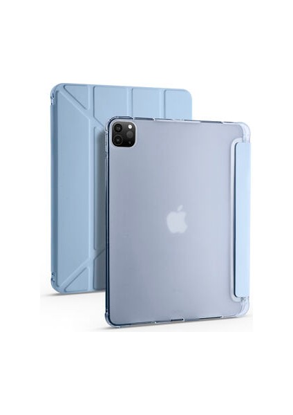 Apple iPad Pro 12.9 2022 M2 Tri Folding Kalem Bölmeli Standlı Kılıf