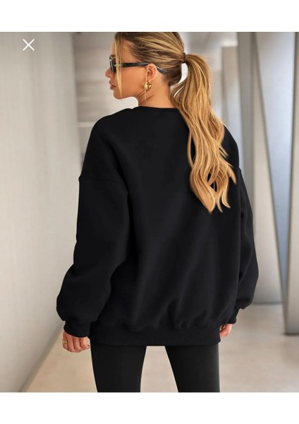 Bisiklet Yaka Gri Üç Iplik Şardonlu Sweatshirt