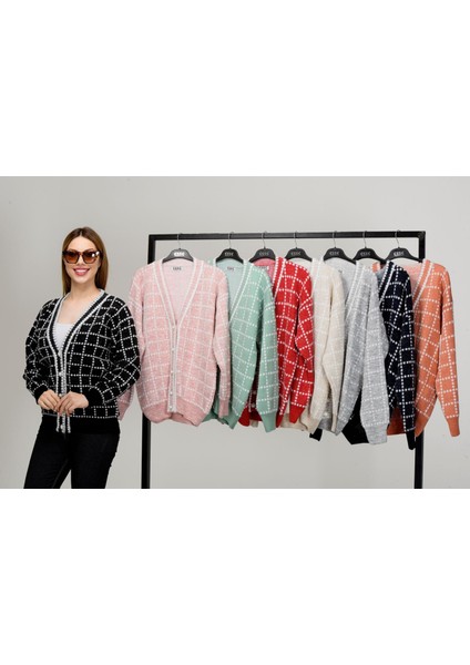 Spor Peluş Düğmeli Triko Ceket modelleri
