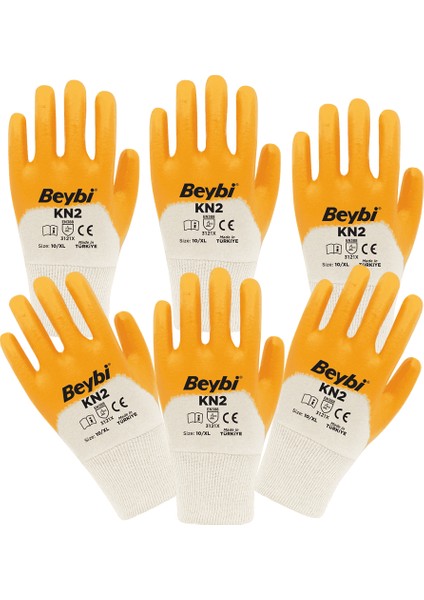 Kn2 Sarı Pamuk Nitril Eldiven No: 10 / Xl 6'lı Kampanya 8681780060068