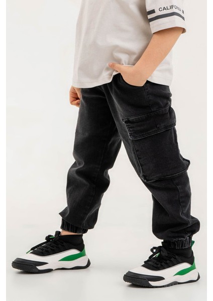 Erkek Çocuk Jogger Kargo Cepli Kot Pantalon
