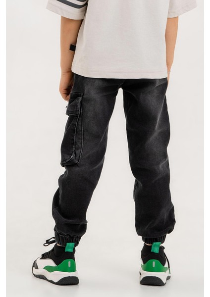 Erkek Çocuk Jogger Kargo Cepli Kot Pantalon