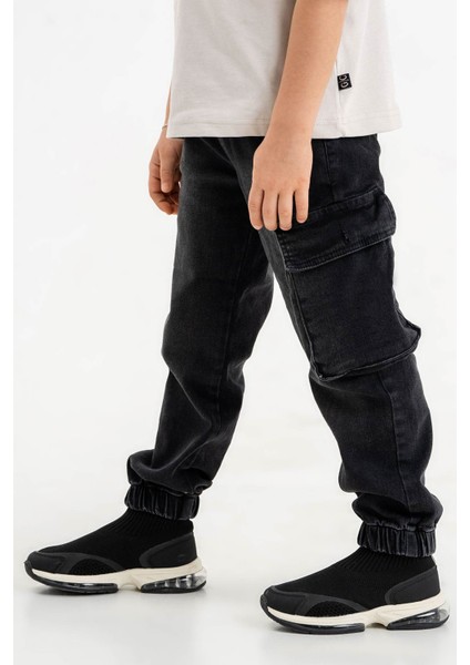 Erkek Çocuk Jogger Kargo Cepli Kot Pantalon