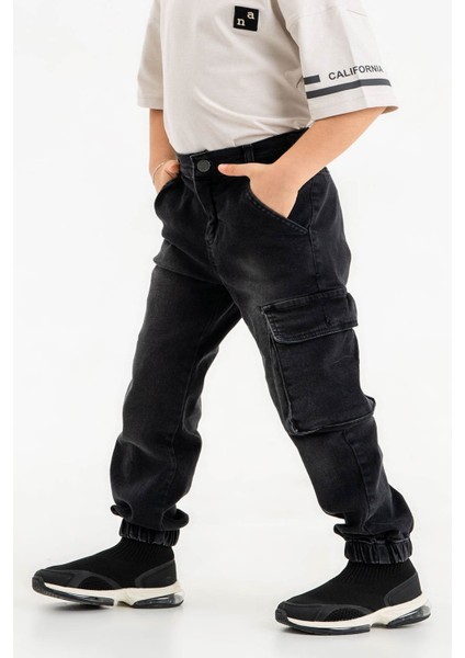 Erkek Çocuk Jogger Kargo Cepli Kot Pantalon