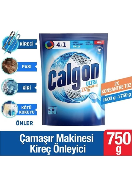 4ü1 Arada Ultra Konsantre Toz Kireç Önleyici 750 gr x 3 Adet