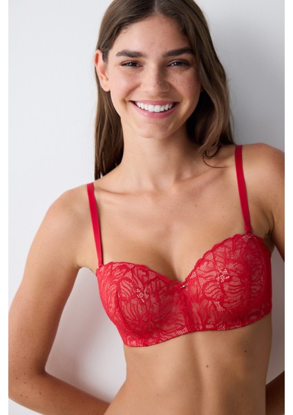 Lotus Lace Dantel Kırmızı Sütyen modelleri