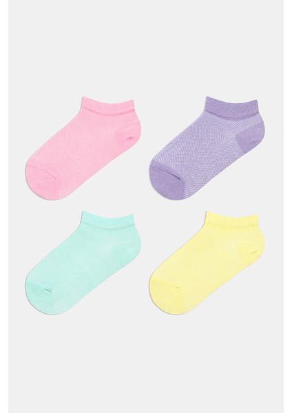 Kız Çocuk Basic Colorful 4lü Patik Çorap
