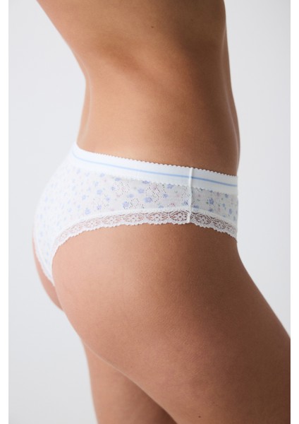 Printed Pointel Pamuklu Brazilian Külot