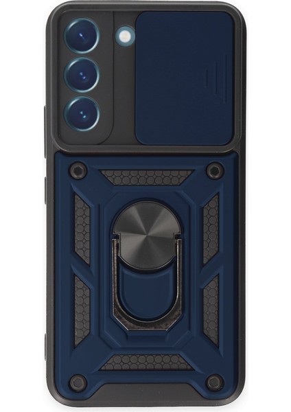 Samsung Galaxy S22 ile Uyumlu Kılıf Pars Lens Sürgülü Yüzüklü Standlı Korumalı Kılıf