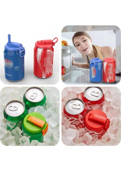 4 Paket 4 Renkli Soda Kutusu Kapağı, Silikon Pipetli, Bpa Içermeyen, Yeniden Kullanılabilir, Soda, Içecek, Meyve Suyu, Soda Kutusu Kapakları Için (Karışık Renkler) (Yurt Dışından)