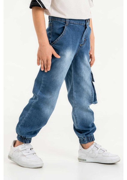 Erkek Çocuk Jogger Kargo Cepli Kot Pantalon