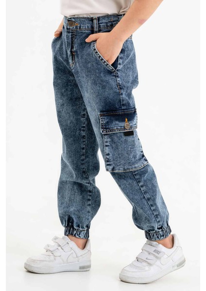 Erkek Çocuk Jogger Kargo Cepli Kot Pantalon