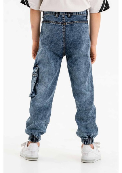 Erkek Çocuk Jogger Kargo Cepli Kot Pantalon modelleri