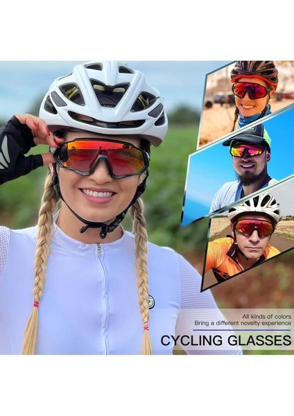 Cloudy Değişebilir 5 Lens Mtb Polarize Bisiklet Spor Dağ Kayak Gözlüğü