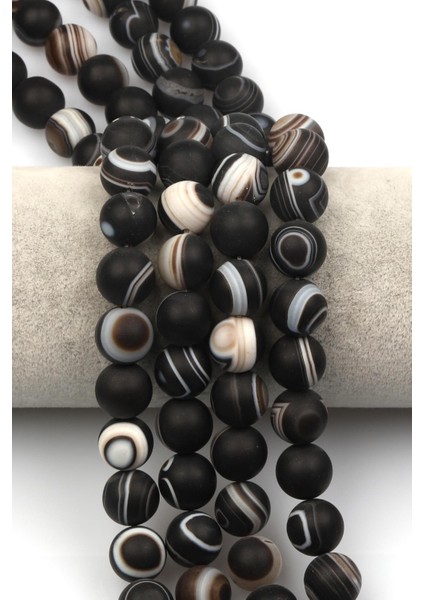 Mat Göz Akik Doğaltaş Dizi 12 mm Küre Kesim