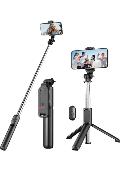 Hp-T14 Çok Amaçlı Selfie Çubuğu 101 cm Masa Üstü Tripod Kumandalı Selfie 360 Derece Dönebilir