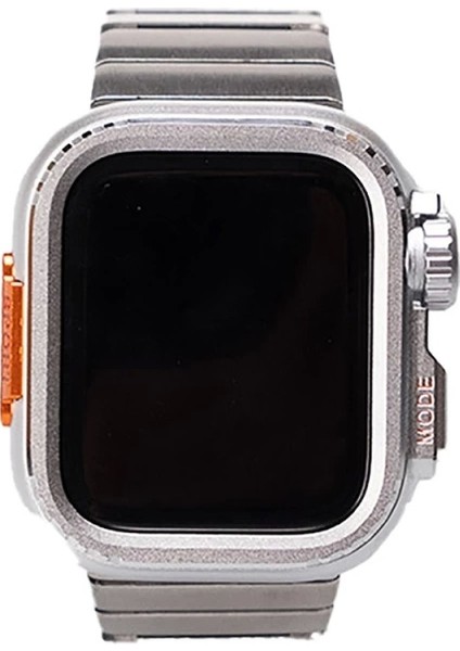 Apple Watch 7 45MM Sert Kasa Koruyuculu Metal Kordon Bilek Boyu Ayarlı KRD-126 modelleri