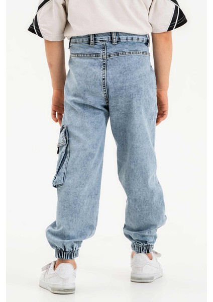 Erkek Çocuk Jogger Kargo Cepli Kot Pantalon