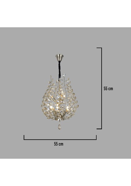 Donna Eskitme 55'lik Kristal Taşlı Modern Koridor, Salon Avize modelleri