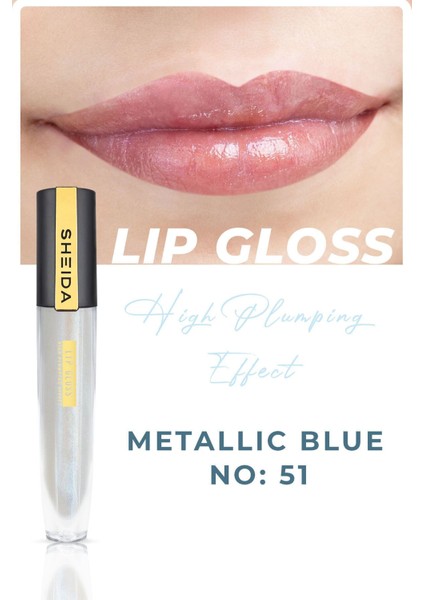 Dolgunlaştırıcı Etkili Dudak Parlatıcısı Lipgloss - Metalik Mavi No:51 Besleyici & Parlak Etki fırsatları
