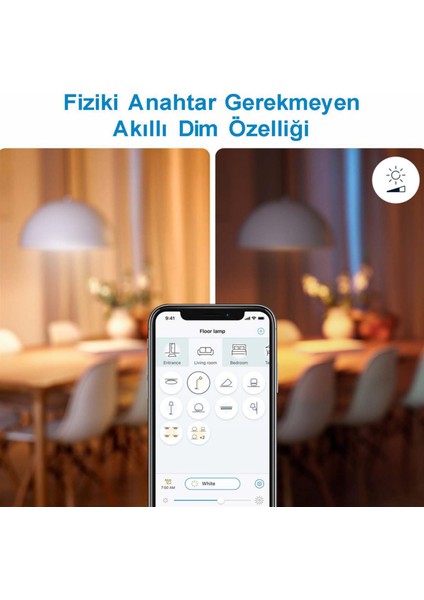 Renkli Ambiyans Akıllı Led Şerit 2 Metre (Güç Adaptörü dahildir) - Matter, Google Home, Alexa Uyumlu