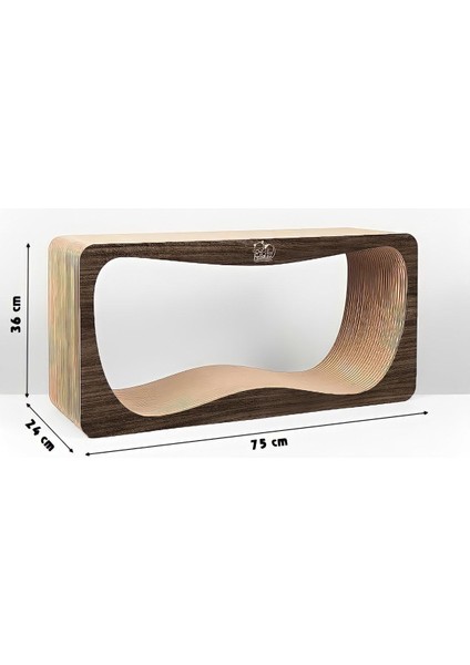 Oluklu Mukavva Kedi Tırmalama Kanepesi Yatay XL 75x36x24cm Kahverengi fırsatları