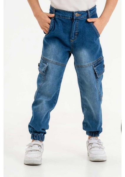 Erkek Çocuk Jogger Kargo Cepli Kot Pantolon modelleri