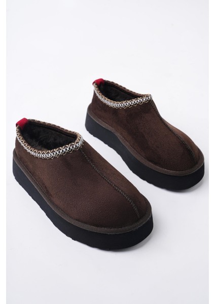 Ling Garantili Kalın Taban Içi Tüylü Yuvarlak Burunlu Kadın Terlik fırsatları