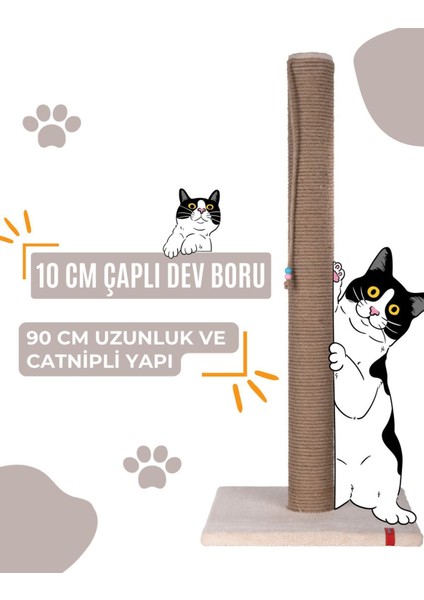 90cm Kalın Borulu Tırmalama Tahtası, Bej, Krem Minderli, TR Menşei fiyatları