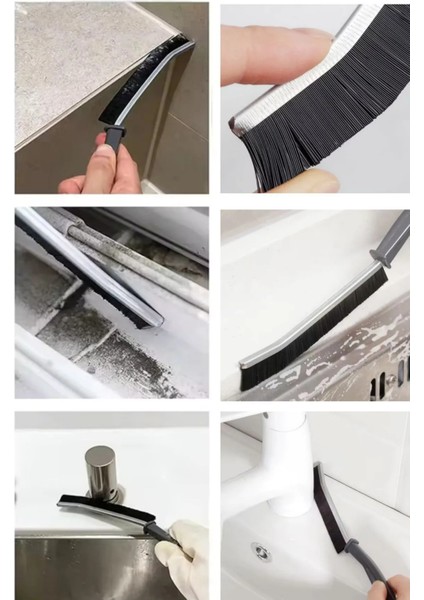 2 Adet Çok Amaçlı Multi Ince Temizlik Fırçası Derz Arası Banyo Mutfak Lavabo Detay Temizleme Fırçası2