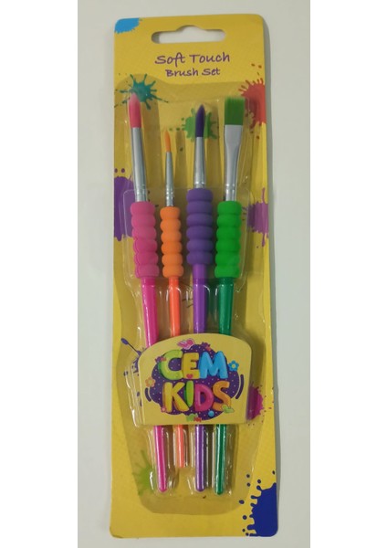 Akrilik Boya Pastel 6 Renk 75ML ve Cem Fırça Seti 4lü