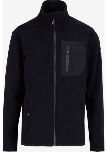 Siyah Erkek Dik Yaka Relaxed Polar Sweatshirt J4WM-SWT4444