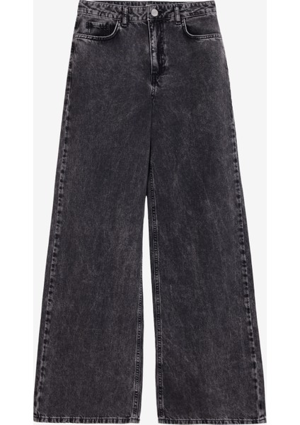 Yüksek Bel Bootcut Paça Flare Siyah Kadın Denim Pantolon J4WL-PNT7009