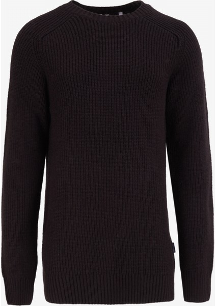 Bisiklet Yaka Normal Örgü Desenli Siyah Erkek Kazak M4WM-KZK-1619