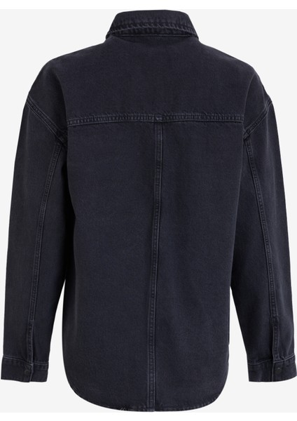 Normal Gömlek Yaka Yıkamalı Siyah Kadın Denim Gömlek M4WL-GML-1299 fiyatları