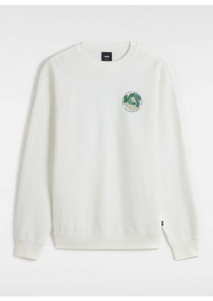 Beyaz Erkek Bisiklet Yaka Normal Kalıp Sweatshirt VN000HPEFS81-CYCLE V Crew