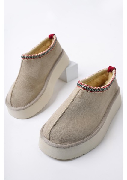 Ling Garantili Kalın Taban Içi Tüylü Yuvarlak Burunlu Kadın Terlik modelleri