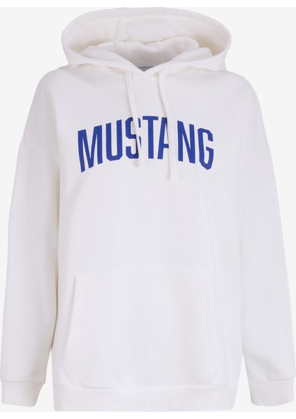 Kapüşon Yaka Baskılı Ekru Kadın Sweatshırt M4WL-SWT-1890