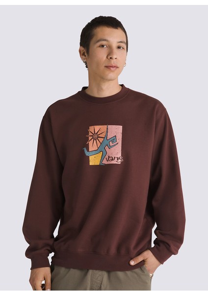 Bordo Erkek Bisiklet Yaka Normal Kalıp Sweatshirt VN000HPR7YO1-STYLE Guy Loose Crew