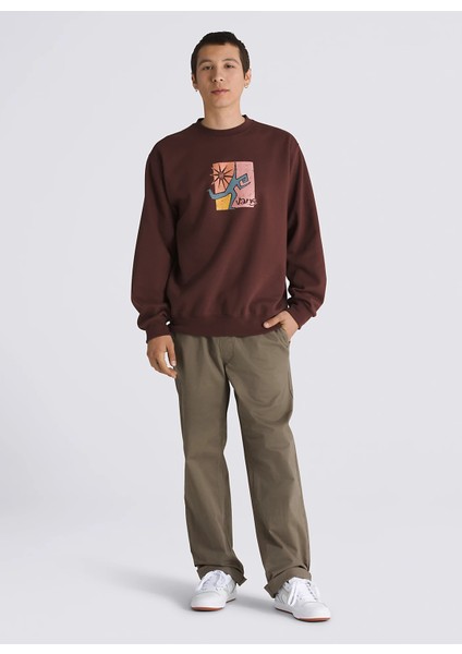 Bordo Erkek Bisiklet Yaka Normal Kalıp Sweatshirt VN000HPR7YO1-STYLE Guy Loose Crew fiyatları